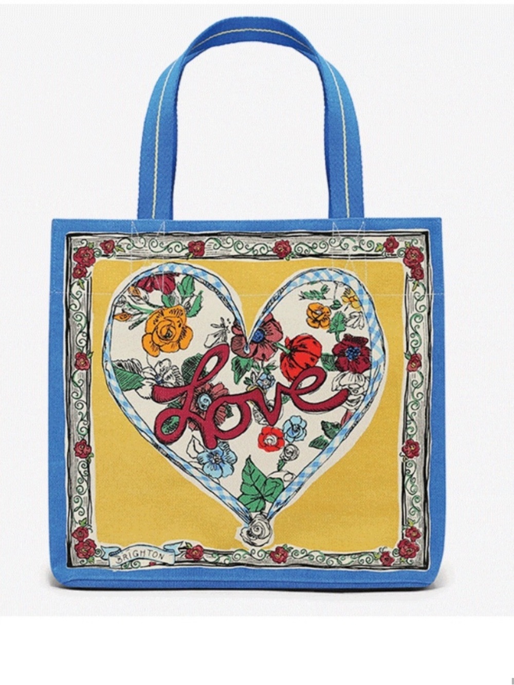 Brighton Tied With Love Tote - Blue & Cream Check - Picture 1 of 6